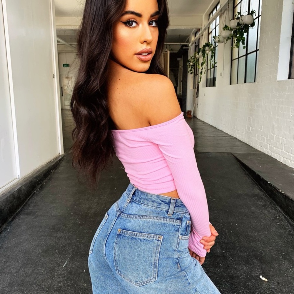Tiger Mist Sweetheart Long Sleeve Crop Top S & L - Picture 4 of 6